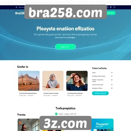 Interface do site bra258.com é intuitiva e moderna